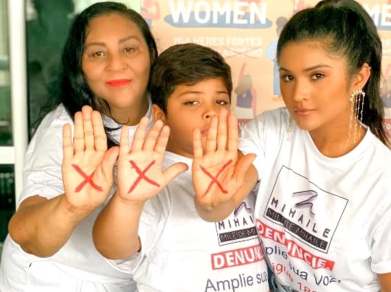 Mileide Mihaile se une à Campanha Sinal Vermelho e aborda problemática da violência contra a mulher