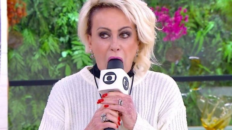 Ana Maria Braga “come” microfone da TV Globo durante o Mais Você
