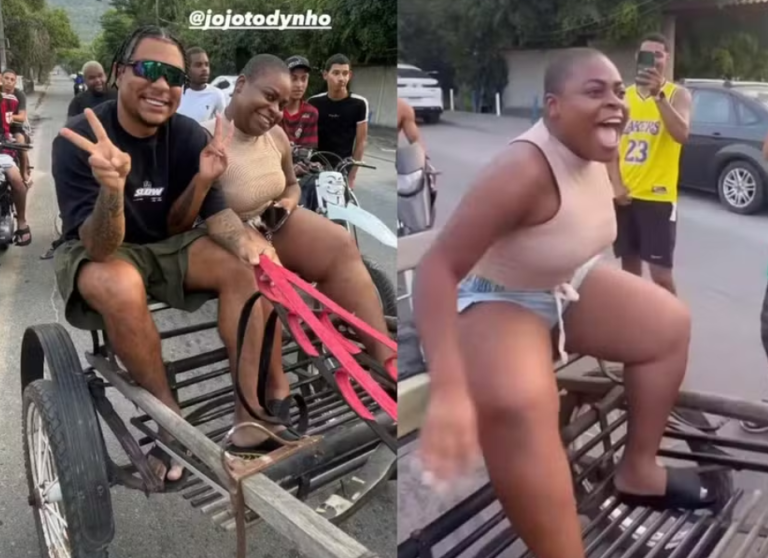 Jojo Todynho anda de carroça e chama atenção