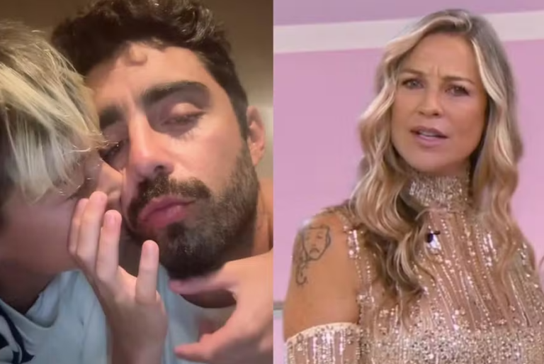 Scooby recebe carinho do filho após alfinetada de Piovani