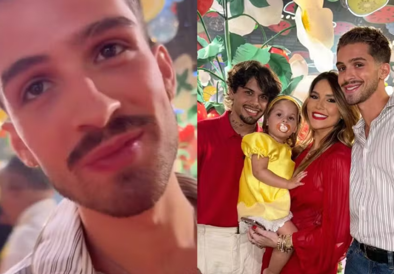 Virginia se surpreende com João Guilherme em festa da filha