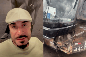 Latino sofre acidente de ônibus após motorista supostamente dormir ao volante