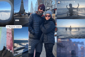 Débora Falabella curte férias na Islândia ao lado do marido